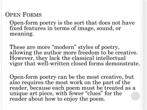 what is open form poetry and how does it reflect the fluidity of modern life?